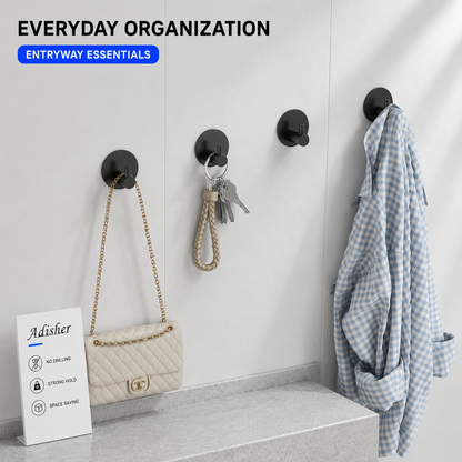 Self Adhesive Hooks 4 Pack Extra Sticky for Bathroom Kicthen Door Hanging