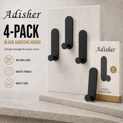 Sticky Hooks Extra Strong Self Adhesive Towel Holder Hooks Stick on Wall Over Door for Hanging Coat Hat Robe Bath Towel in Bathroom Shower Kitchen,4 Pack
